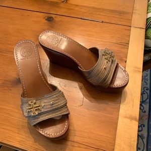 Tory Burch platform wedge slides